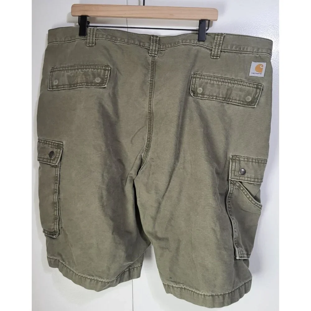 Carhartt Men's Relaxed Fit Cargo Work Shorts olive green canvas SZ 44 - Picture 2 of 9